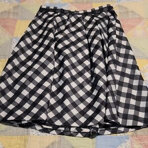 Talbots Black and White A-Line Pleated Skirt